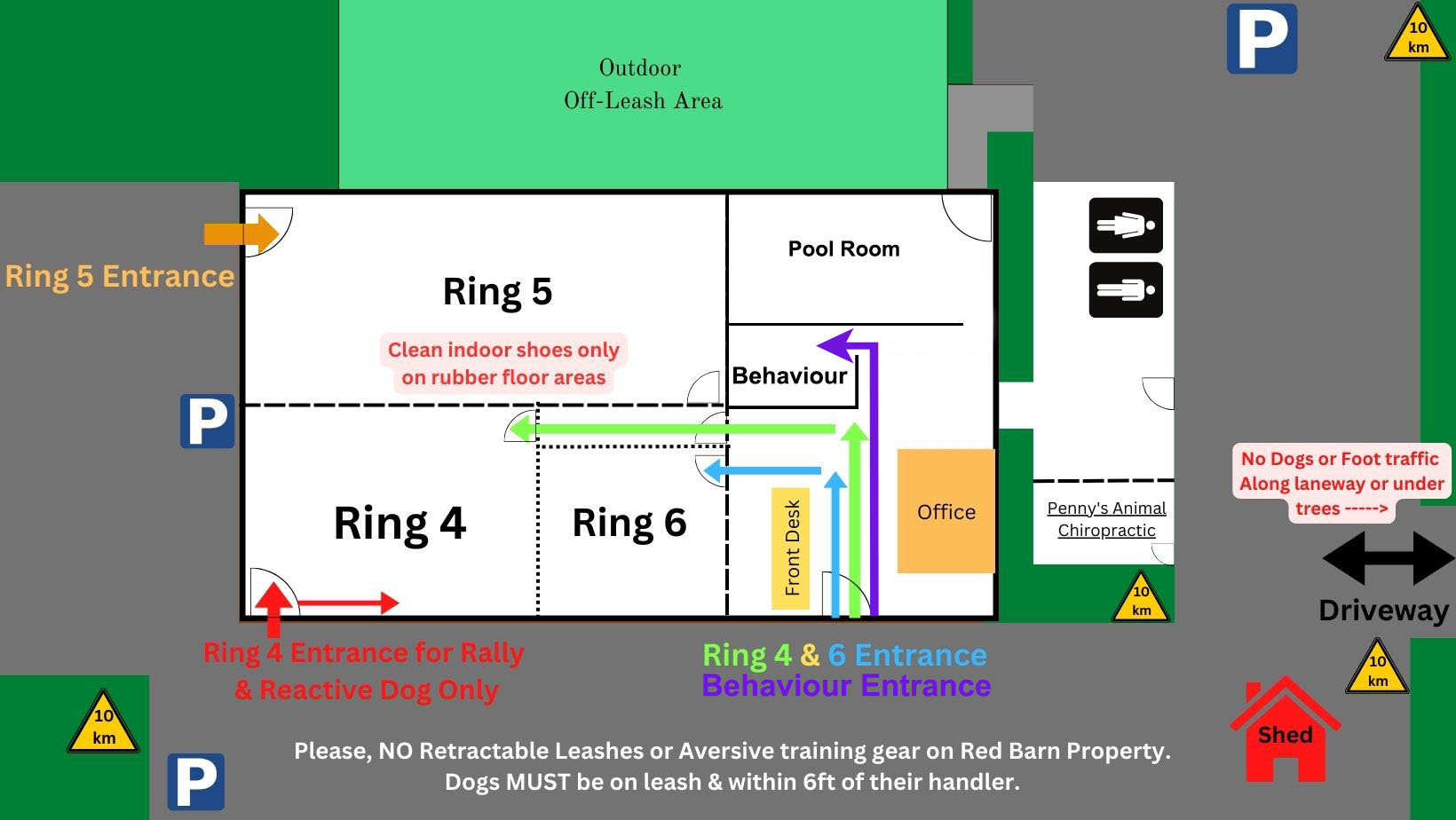 Site Map for Red Barn Event Centre: building layout